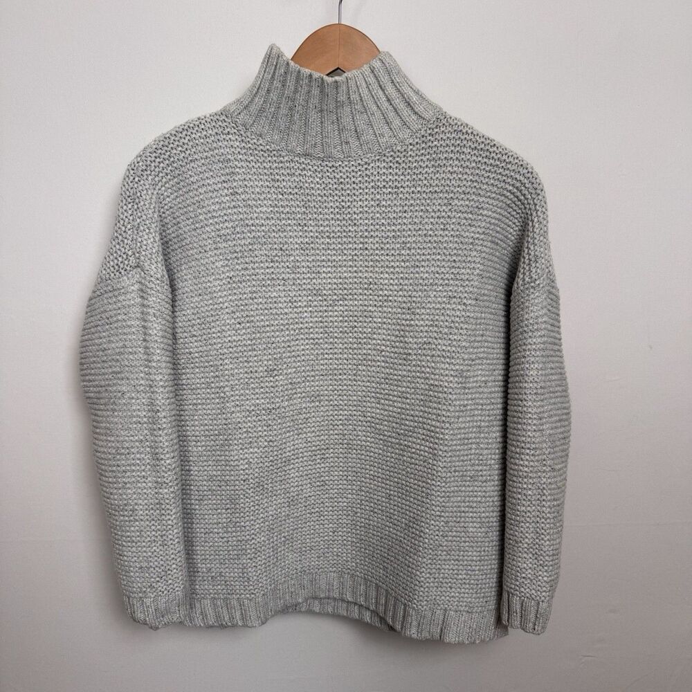 Marine Layer Women’s M Chunky Mock Neck Sweater Gray Cotton Wool Blend